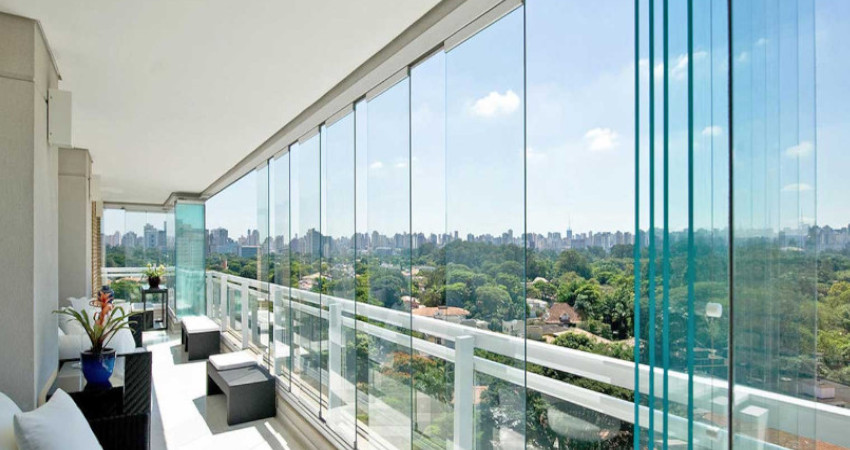 بالکن شیشه ای تاشو یا&nbsp; آکاردئونی (Retractable Glass Balcony)
